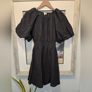 Moon river open back puff baby doll dress